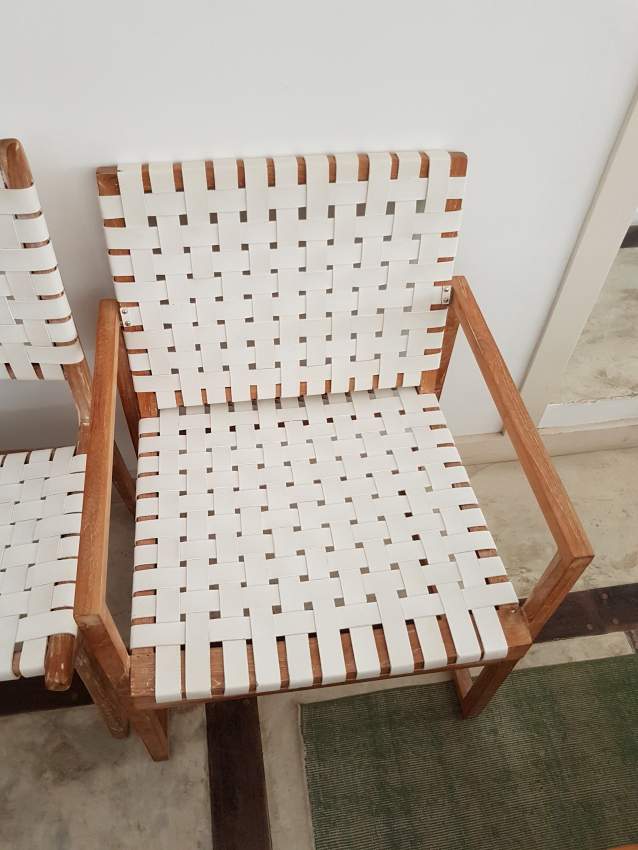 2.4 metre teak table with 8 leather chairs - 1 - Tables  on Aster Vender