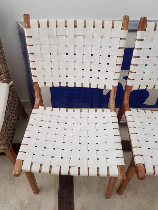 2.4 metre teak table with 8 leather chairs - 2 - Tables  on Aster Vender