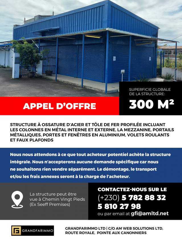 Request for Tender / Appel d'offre - 1 - Building  on Aster Vender