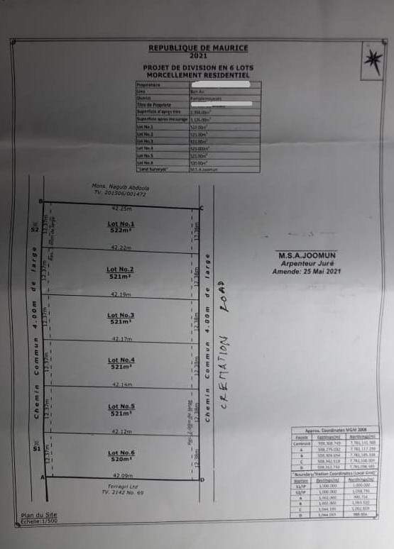 For sale 12 perches residential land in Morcellement St Andre  - 1 - Land  on Aster Vender