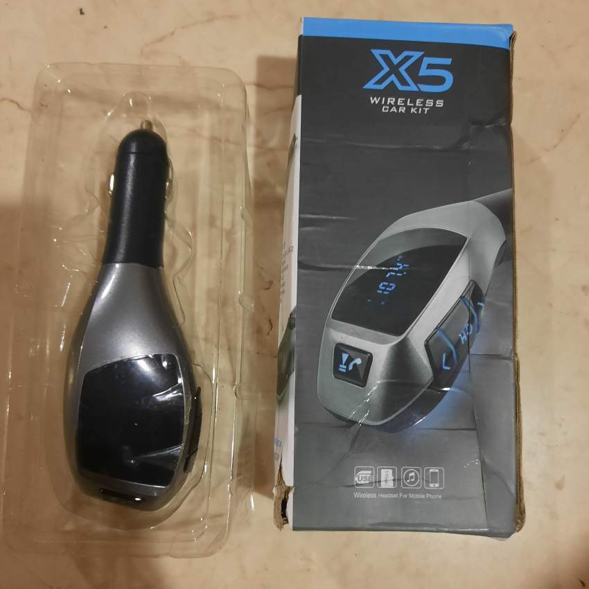 Wireless Car Kit X5  + Car Bluetooth FM Transmitter (Dual Function)