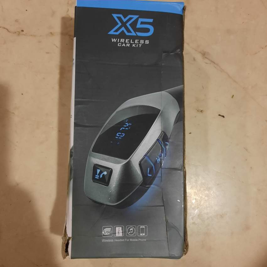 Wireless Car Kit X5  + Car Bluetooth FM Transmitter (Dual Function) - 2 - Car Speakers  on Aster Vender