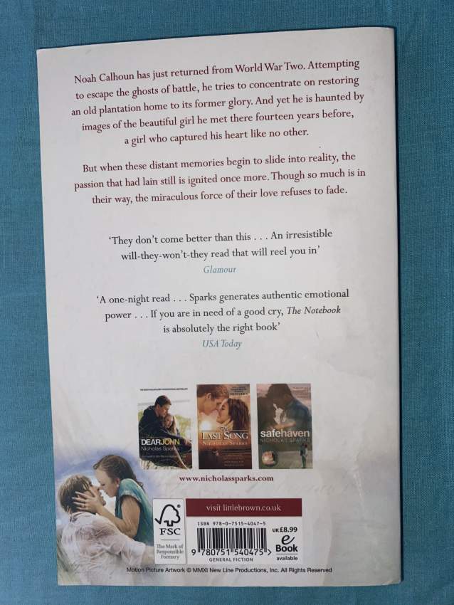 The notebook Nicholas Sparks - 1 - Fictional books  on Aster Vender