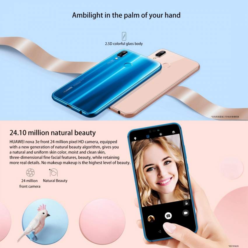 Huawei P20 Lite 4GB+128GB  - Rose doré - 1 - Android Phones  on Aster Vender