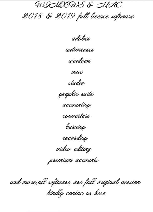 Any software full activated windows and mac - 0 - Software  on Aster Vender