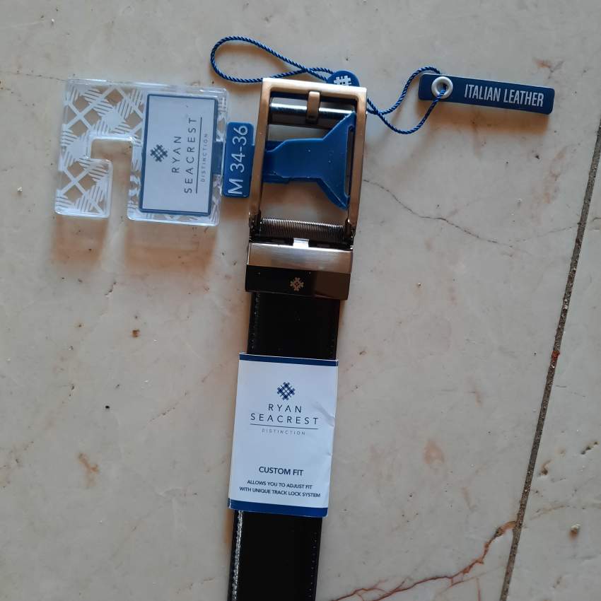 Ceinture Cuir Homme Ryan Seacrest Cuir Italian Custom Fit 34 a 36 - 1 - Belts  on Aster Vender