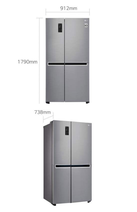 LG Platinum Silver Side by Side Refrigerator Inverter Compressor(626L)