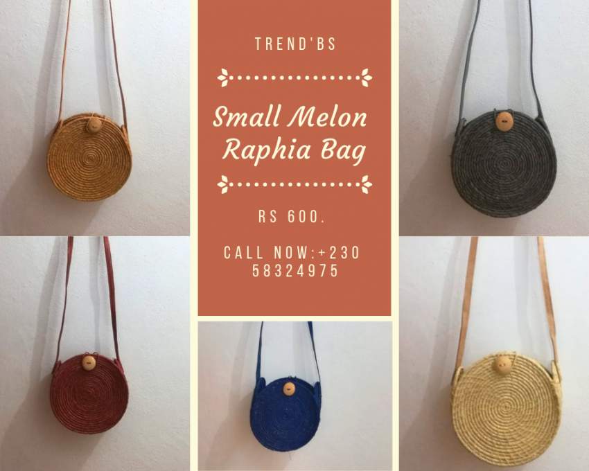 Small Melon Raphia Bag - 0 - Bags  on Aster Vender