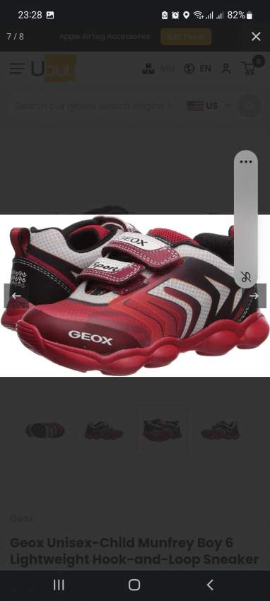 Geox Respira Munfrey Little Kid Sneaker Size EU 35 Red/Black - 2 - Sneakers  on Aster Vender