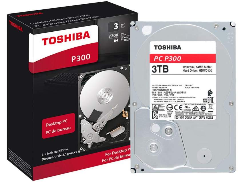 Toshiba P300 3TB Desktop 3.5 Inch SATA 6Gb/s 7200rpm Internal Hard Dri  on Aster Vender