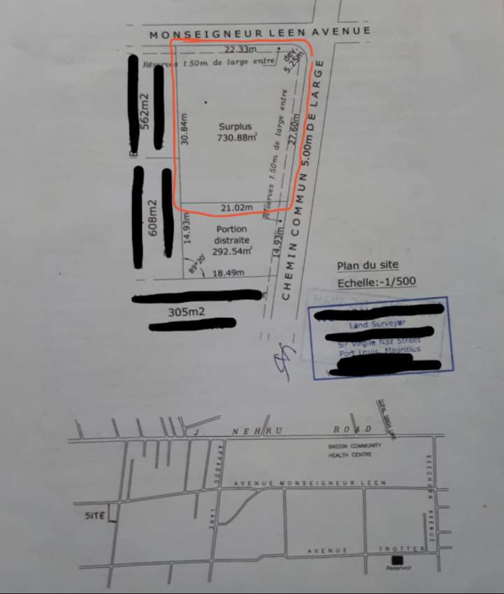 TERRAIN- 17.3 PERCHES- MONS. LEEN QUATRE BORNES - 4 - Land  on Aster Vender