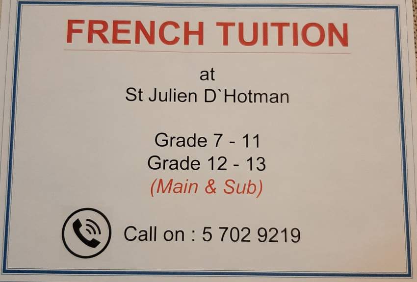 French Tuition on Aster Vender