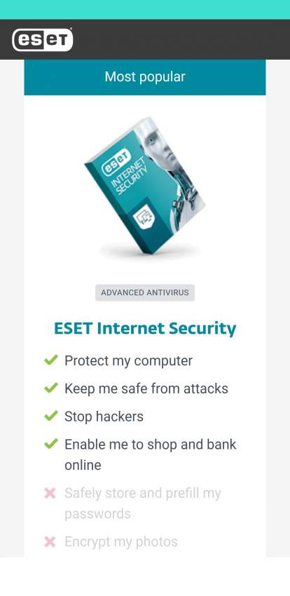 ESET INTERNET SECURITY LICENSE KEY (30 DAYS)  on Aster Vender