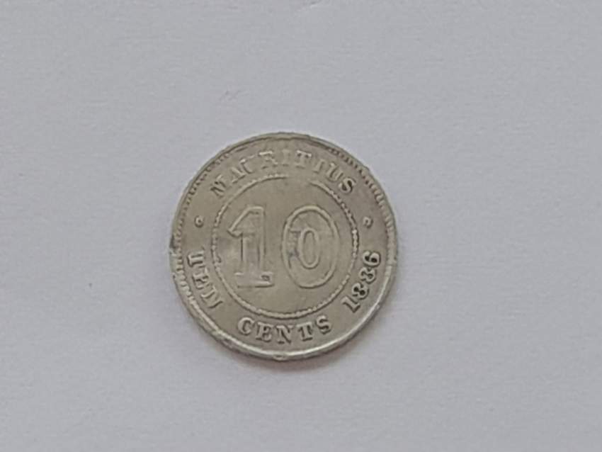 Ile Maurice Pièce en argent de la reine Victoria - 10 cents - 1886