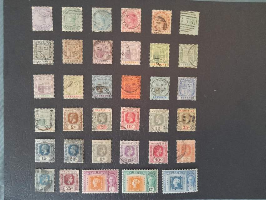 Collection de 35 timbres anciens - île Maurice