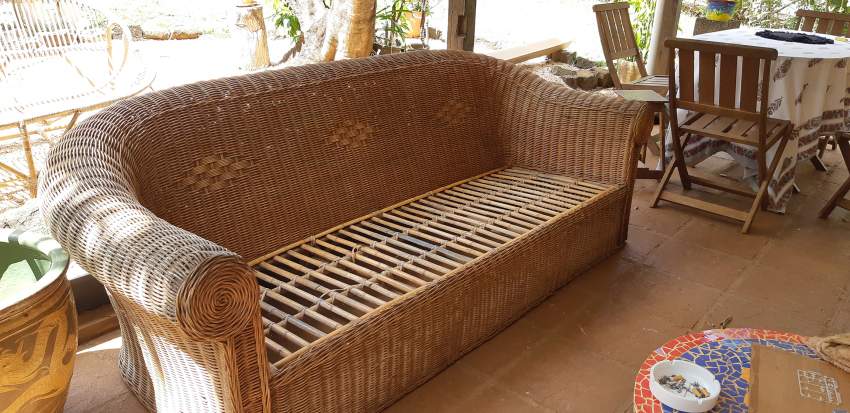 Set canapé rotin 3 places + 2 fauteuils - 0 - Living room sets  on Aster Vender