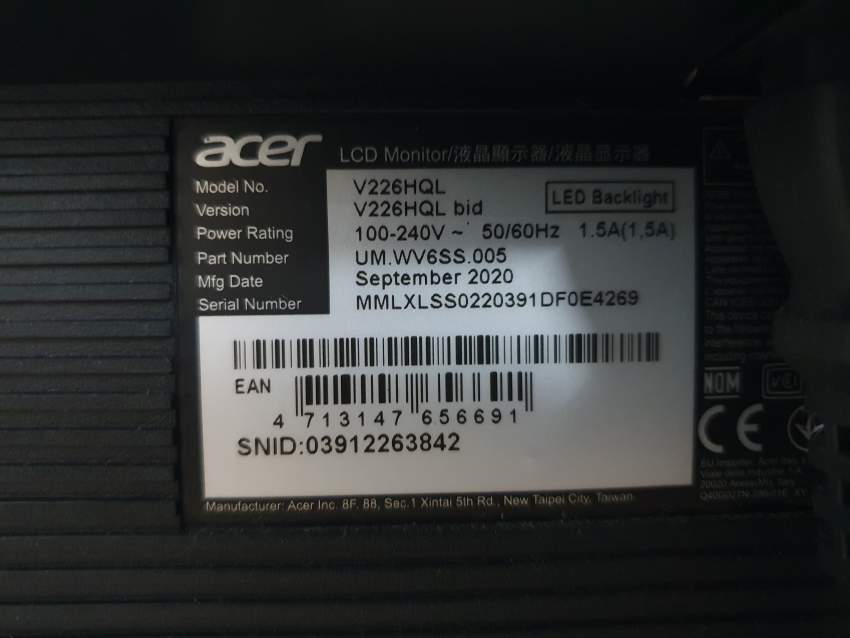 ACER 21.5″ Led Monitor - 1 - LED Monitor  on Aster Vender