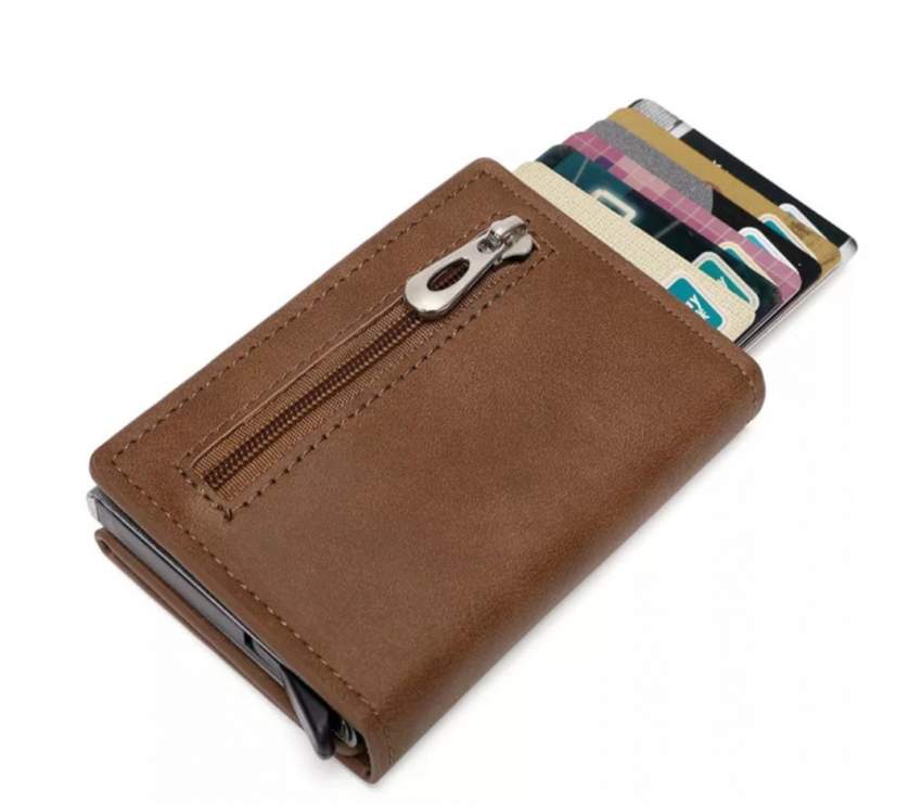 Automatic card holder wallet with coin holder