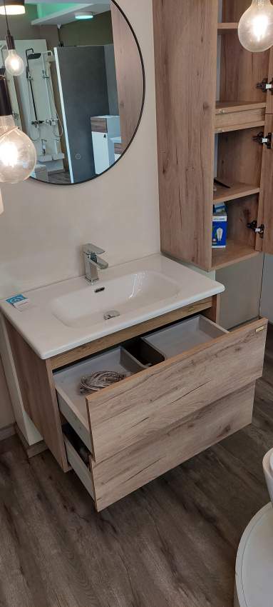 Barthroom Complete Set Basin 800mm Cayon Oak Color - 2 - Bathroom  on Aster Vender