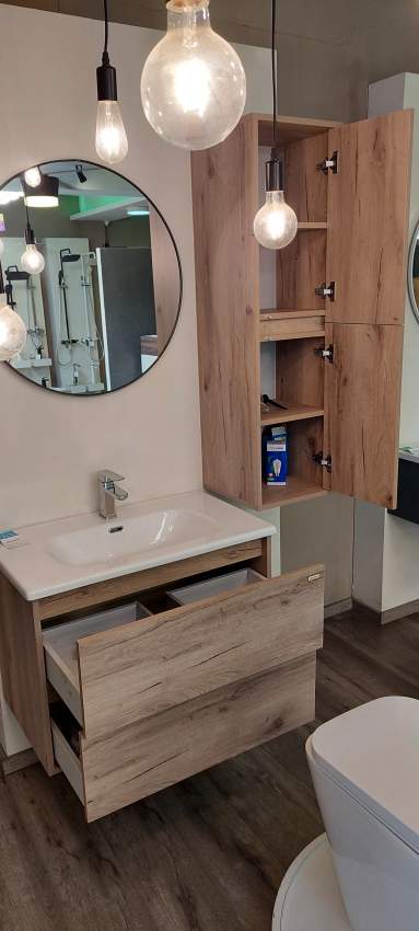 Barthroom Complete Set Basin 800mm Cayon Oak Color - 1 - Bathroom  on Aster Vender