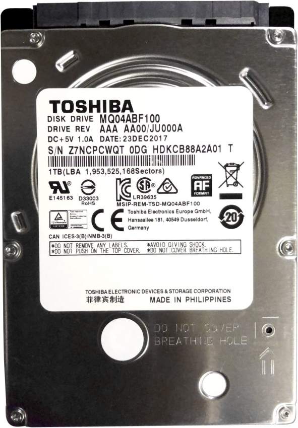 MQ04ABF100 Toshiba 1TB/1000GB 5400rpm Sata 7mm 2.5