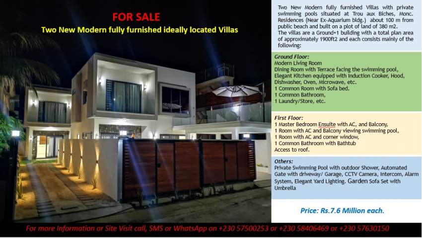 Two New Modern fully furnished ideally located Villas for SALE - 9 - Villas  on Aster Vender