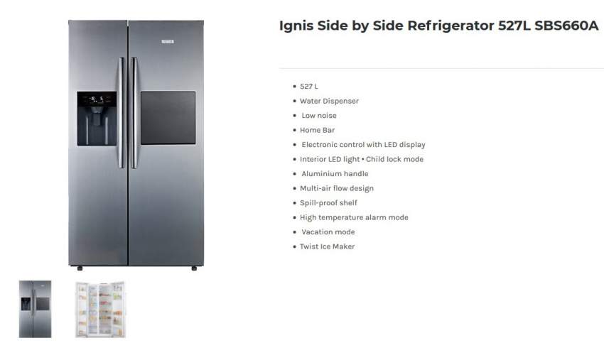 Ignis Refrigerator - 0 - Kitchen appliances  on Aster Vender