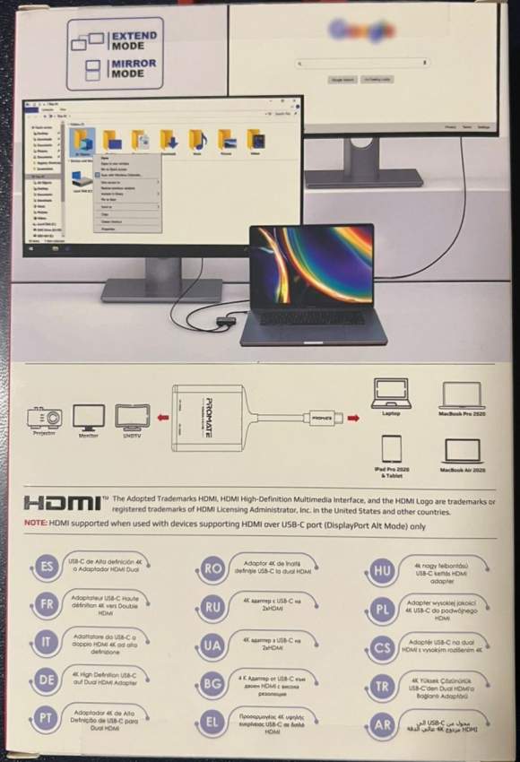 CABLE USBC TO 2X HDMI - 0 - Other PC Components  on Aster Vender