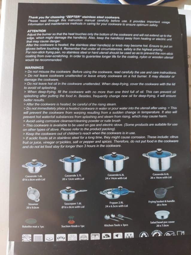 Zepter cookware 21 pcs set - 2 - Kitchen appliances  on Aster Vender