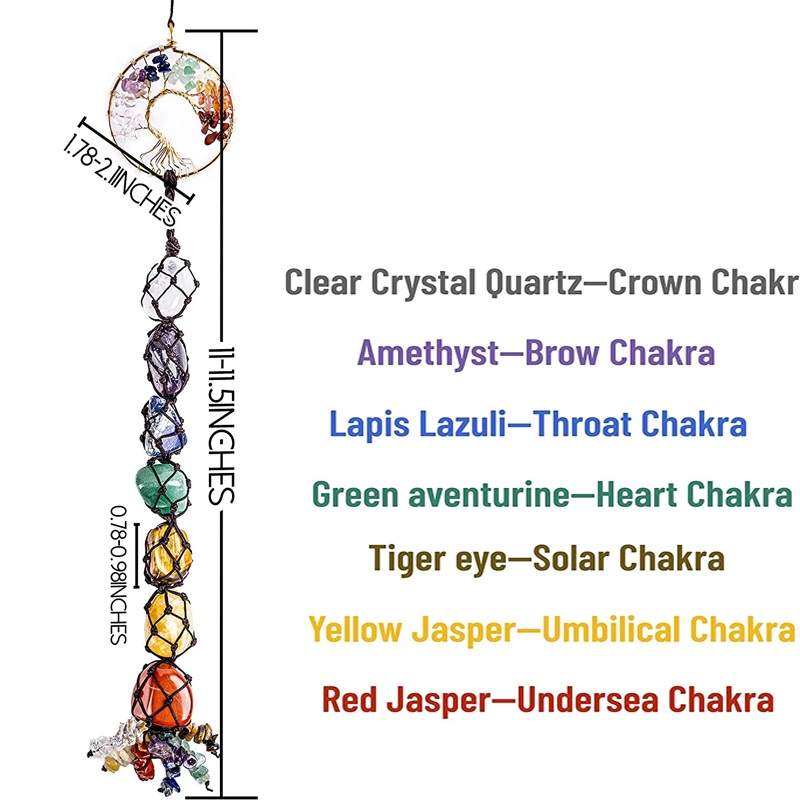 7 Chakras Crystal Gemstone Meditation Ornament Crystal Tree of life - 2 - Interior Decor  on Aster Vender