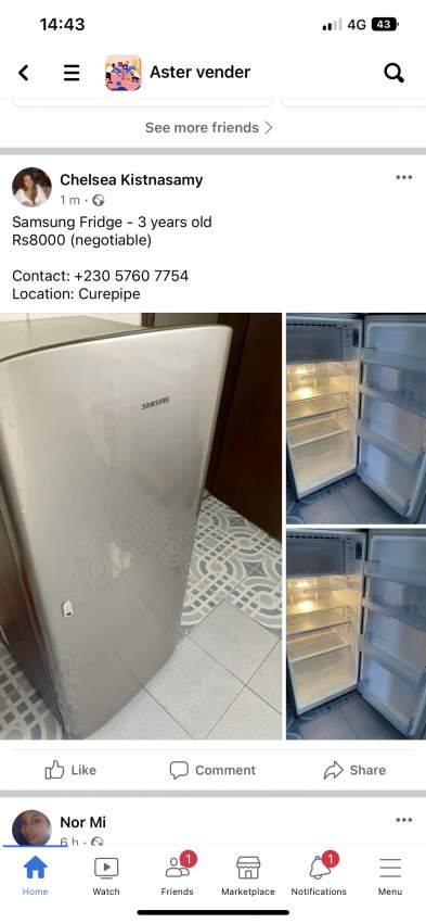 Samsung fridge - 0 - Kitchen appliances  on Aster Vender