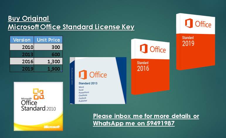 Microsoft Office Standard Licence Key only - 0 - Software  on Aster Vender