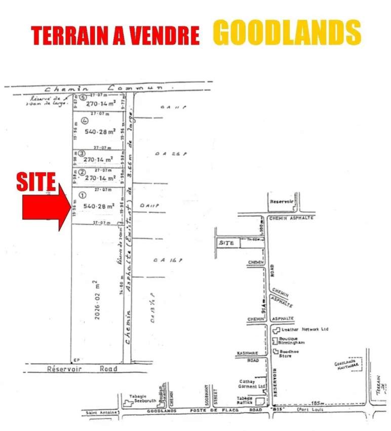 TERRAIN RÉSIDENTIEL A VENDRE GOODLANDS - 13 PERCHES - 1 - Land  on Aster Vender