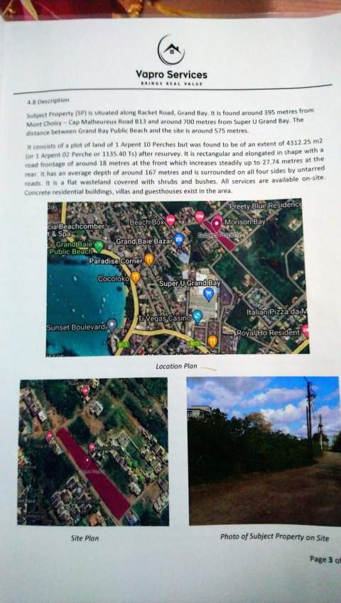 Terrain grand baie 4312m2 - 3 - Land  on Aster Vender