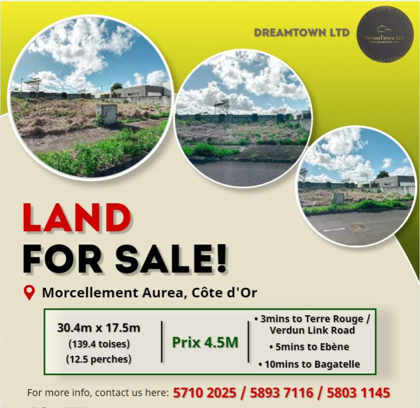 Morcellement Aurea - Côte d'Or - 12.5 perches - 1 - Land  on Aster Vender