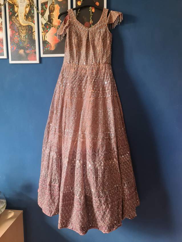 Off - shoulder Indian Gown - 2 - Lehenga  on Aster Vender