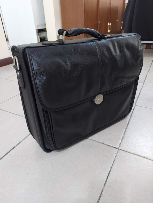 Dell Black Leather Laptop Bag
