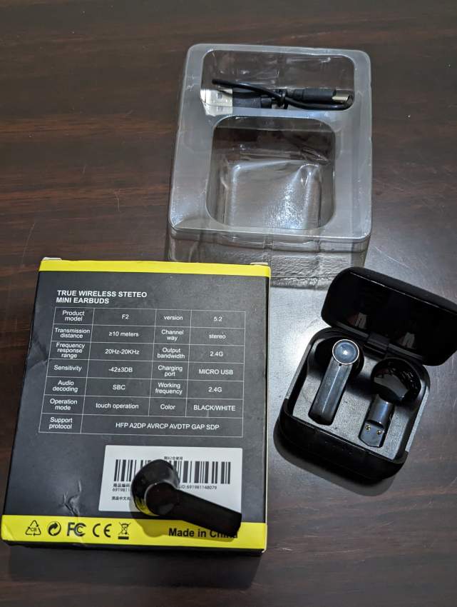 WIRELESS EARBUDS - F2 - 1 - Earphone  on Aster Vender