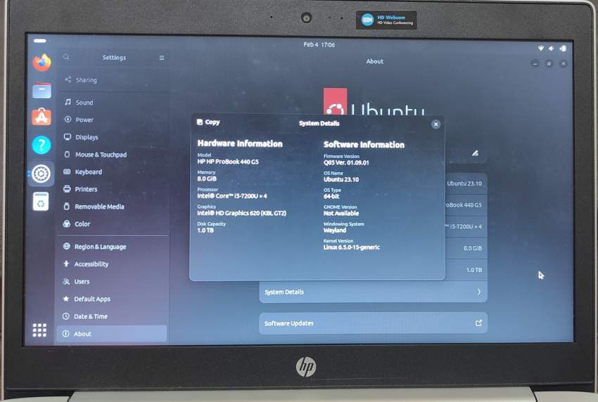 LAPTOP HP PROBOOK 440 G5 - 1TB 8GB I5 4 CORE + BAG on Aster Vender