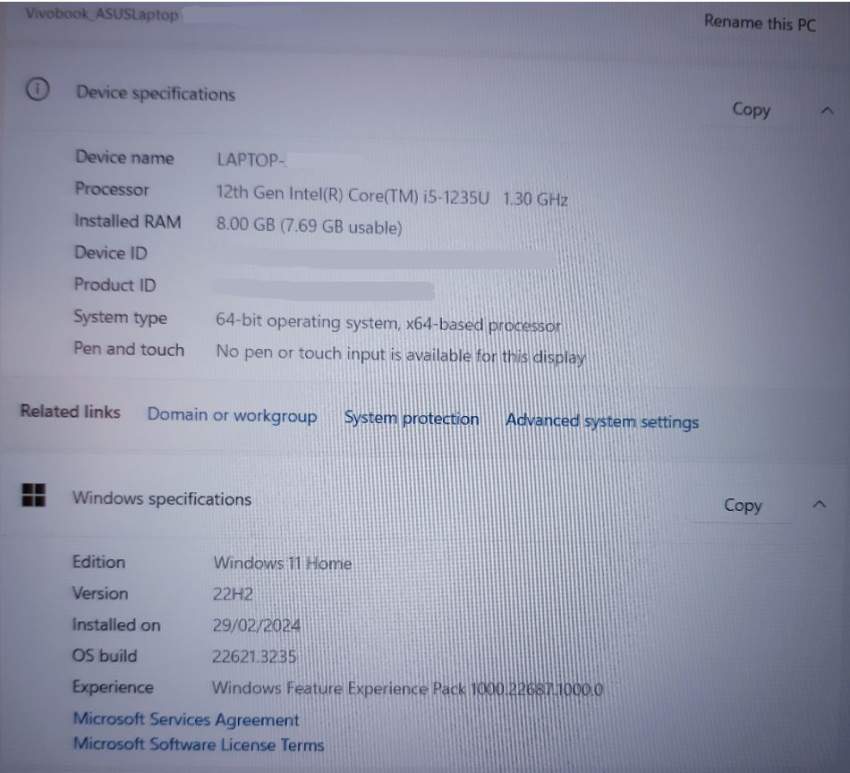 Laptop Asus Vivobook 16 12th Gen Intel - 4 - Laptop  on Aster Vender