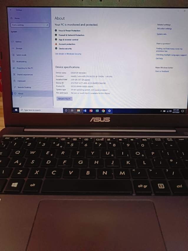 ASUS MODÈLE E203N - 1 - Laptop  on Aster Vender