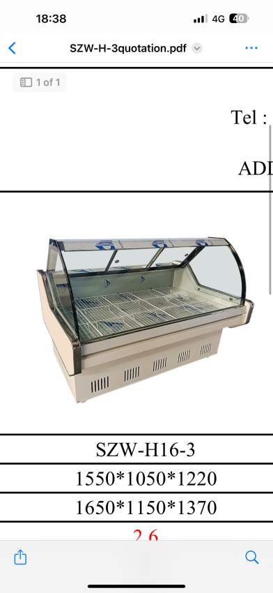 Chiller cabinet display for chicken and meat - 0 - Others  on Aster Vender