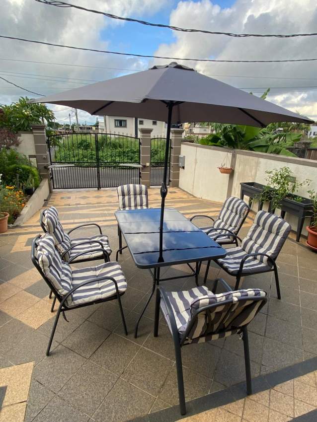 Nelia table and six chairs with umbrella - 5 - Garden Furniture  on Aster Vender