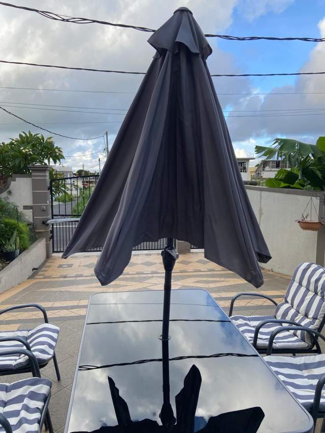 Nelia table and six chairs with umbrella - 2 - Garden Furniture  on Aster Vender