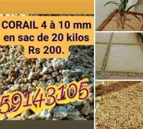 Corail 4 à 10 mm en sac 20 kilos Rs200 - 0 - Land  on Aster Vender