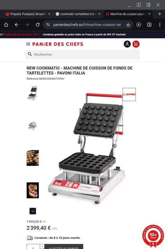 Tartelettes Machine - 9 - Metal  on Aster Vender