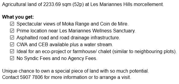 Land in Agricultural Morcellement with Stunning Views - Les Mariannes - 3 - Land  on Aster Vender