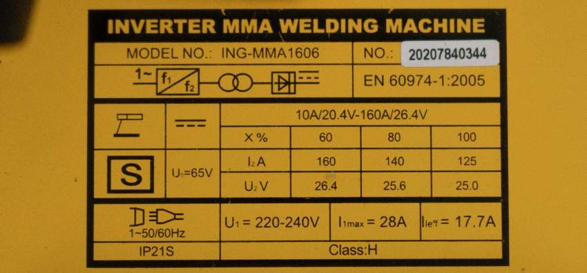 Ingco Inverter MMA Welding Machine ING-MMA1606 - 5 - Metal  on Aster Vender
