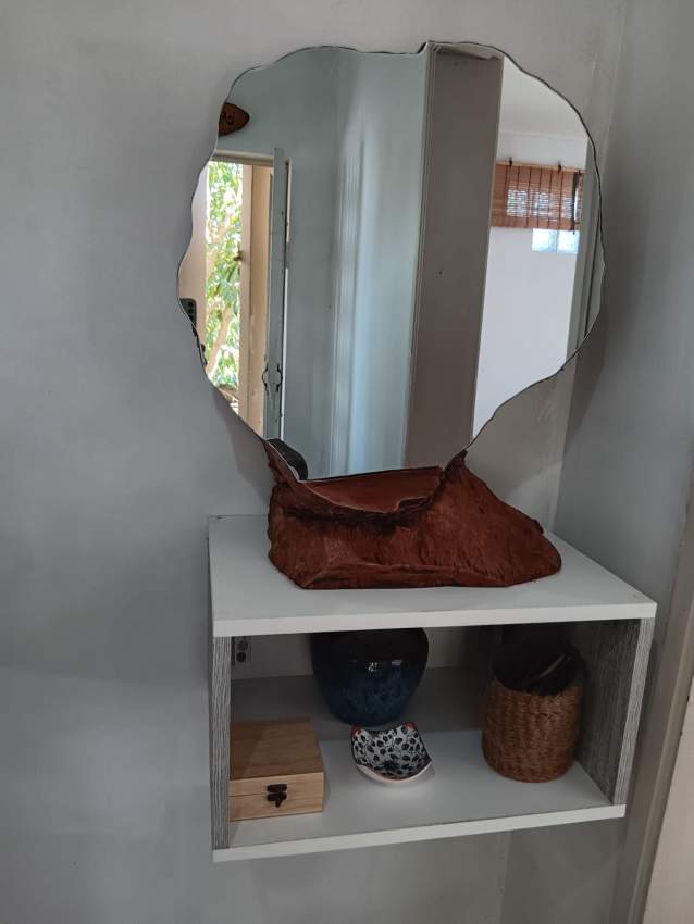 Wooden Mirror with wooden shelf - 0 - Interior Decor  on Aster Vender