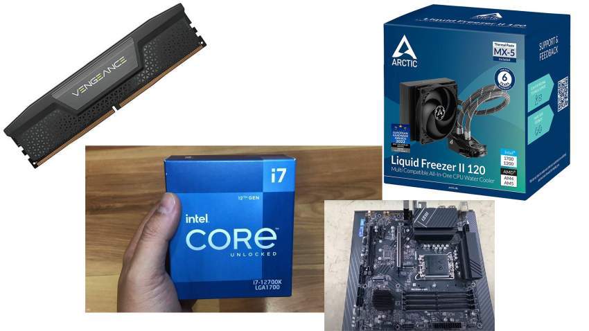 Intel 12700k +  AIO cooler + 16GB DDR5 + Motherboard MSI B760A  Wifi - 0 - Other PC Components  on Aster Vender